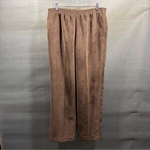 Alfred Dunner Brown Corduroy Pants Sz 12 Elastic Waist